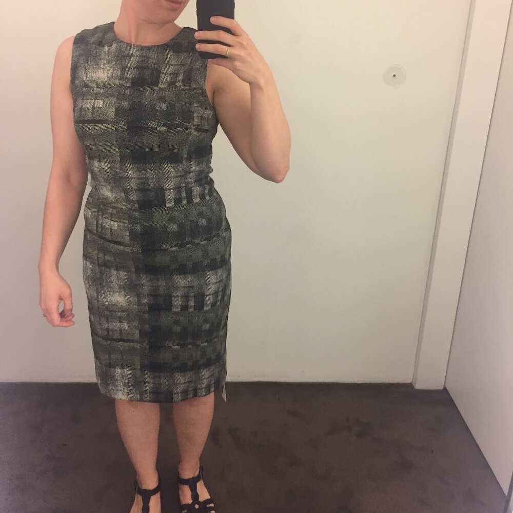 MM Lafleur Shirley Sleeveless Sheath Dress in Matcha Scratch Plaid Size 8 $195